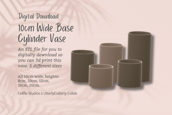 10cm Wide Base Cylinder Vase STL File