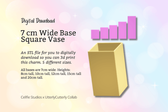 7cm Wide Base, Square Vase STL File - Di: A Practical Addition to Your 3D Printing Workflow