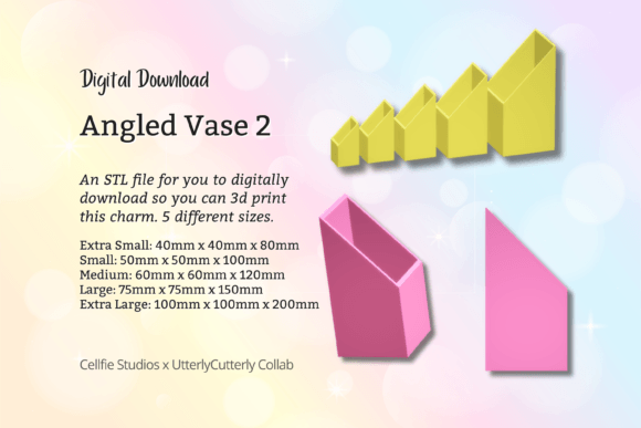 Angled Vase 2 STL File – Digital Download