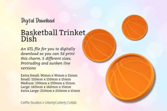 Basketball Trinket Dish STL File – Digit: A Minimalist 3D Print for Practical Organization