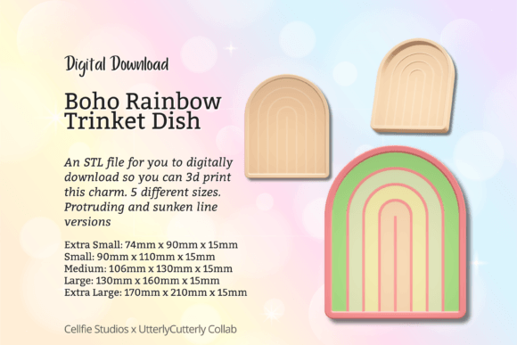 Boho Rainbow Trinket Dish STL File