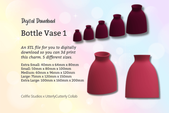 Bottle 1 Vase STL File – Digital Download