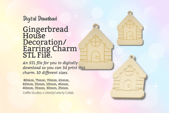Christmas Gingerbread House Earring Char: A Festive 3D Design for Crafters & Makers