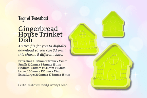 Christmas Gingerbread Trinket Dish STL F: A Festive 3D Print for Home and Business