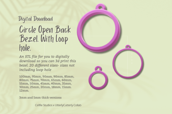 Circle 1 Open Back Bezel STL File - Digi: A Versatile Solution for 3D Printed Resin Jewelry