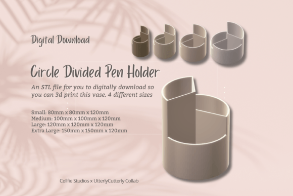 Circle Pen Pot 1 STL File – Digital Download for Custom 3D Printing