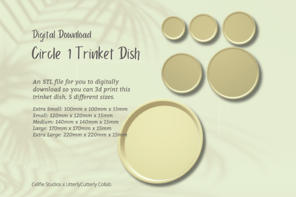 Circle Trinket Dish STL File - Digital D: A Minimalist 3D Print for Everyday Use