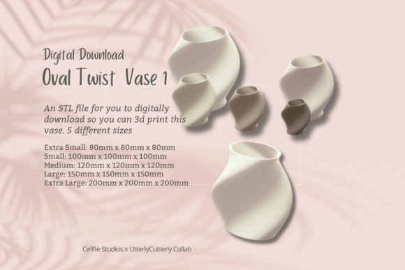 Elevate Your Space with the Oval Twist 1 Vase STL File Digital Download