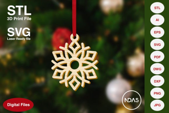 Evaluating the Snowflake Christmas Tree Ornament 7b Digital Asset