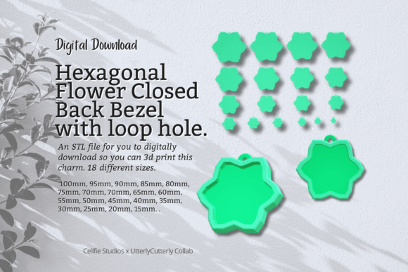 Exploring the Hexagonal Flower 1 Closed Back Bezel Wit for 3D Printed Resin Jewelry