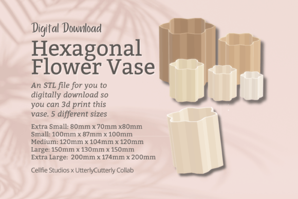 Hexagonal Flower Vase Planter Pot 1 STL: A Versatile 3D Print for Home and Office Organization