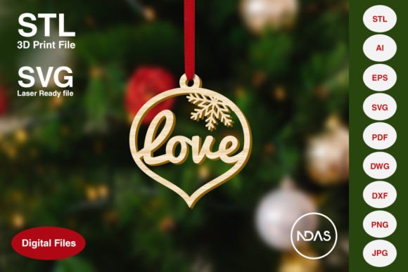 Love Christmas Tree Decoration Ornament