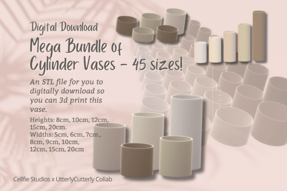 Mega Bundle Cylinder Vase STL File – Dig