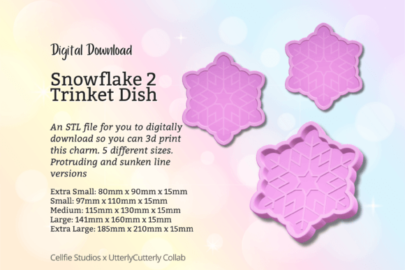 Minimalist Christmas Charm: Snowflake 2 Trinket Dish STL