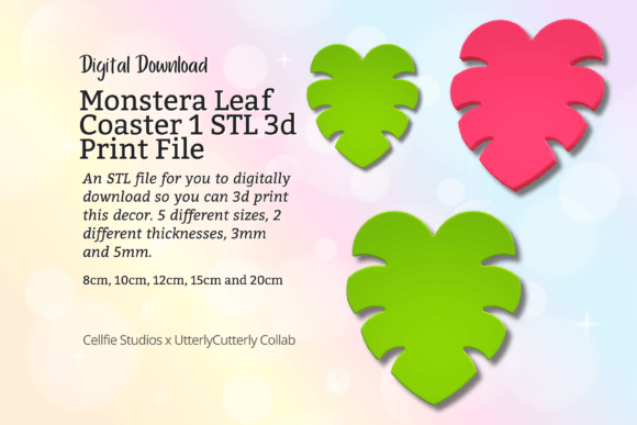 Monstera Leaf Coaster 3D Printer STL File