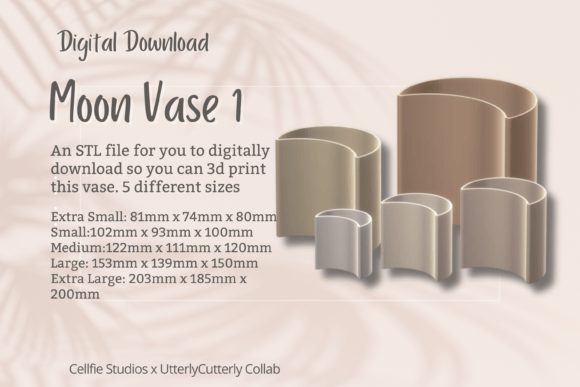 Moon Vase 1 STL File - Digital Download: Elevating Home Decor Through Accessible 3D Printing