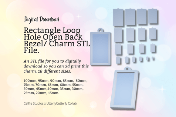 Rectangle 1 Closed Back Bezel STL File – A Versatile 3D Design for Custom Resin Jewelry