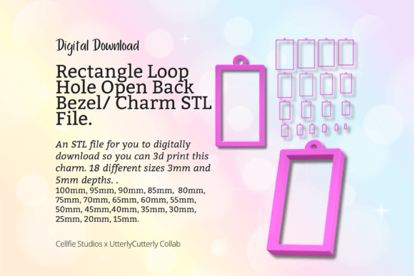 Rectangle 1 Open Back Bezel STL File - D: Creative Resin Jewelry & Decor Made Easy