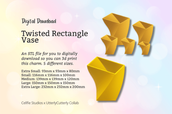 Rectangle Twist 1 Vase STL File - Digita: A Versatile 3D Print for Functional Decor