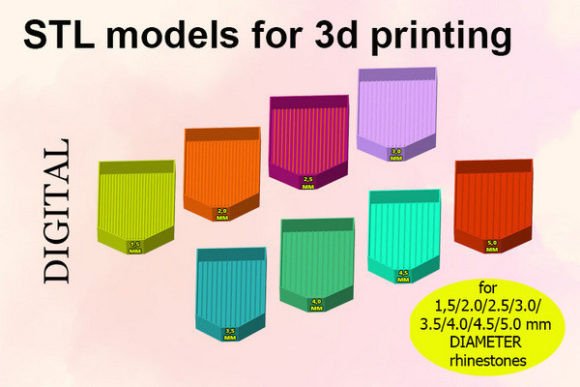 Rhinestone Sorting Trays STL Files for 3D Printing