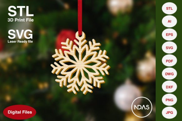 Snowflake Christmas Tree Ornament 8c: A Versatile Digital Asset for Modern Makers