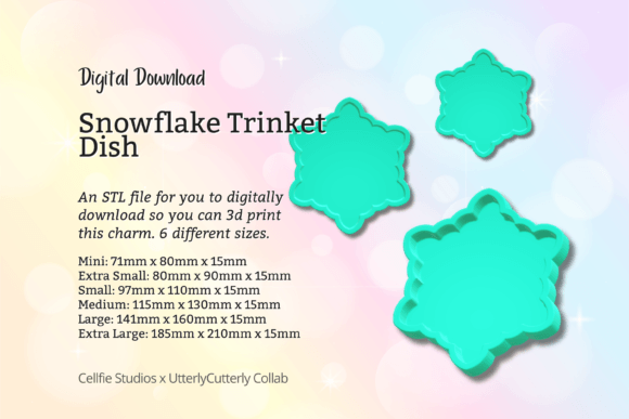 Snowflake Christmas Trinket Dish STL File