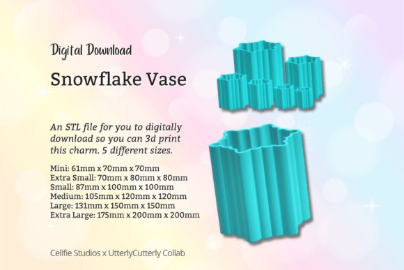 Snowflake Vase STL File – Digital Download