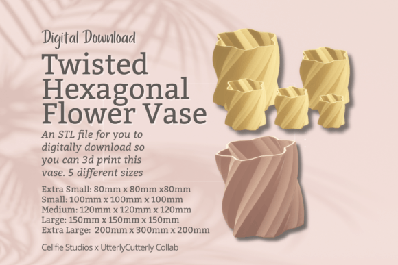 Twisted Hexagonal Flower Vase Planter