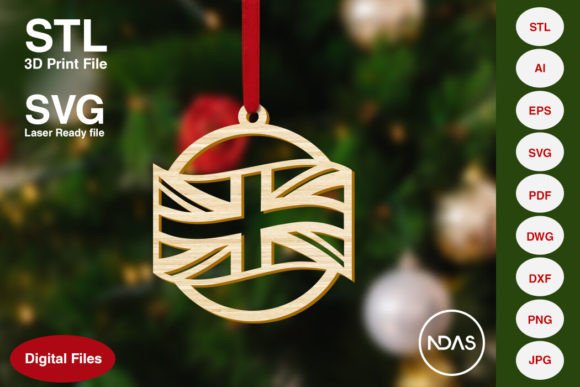 UK Flag Christmas Tree Decor Ornament