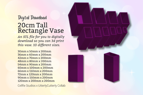 Unlocking Creativity and Utility with the 20cm Tall Rectangle Vase STL File – Digi