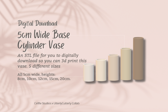 Unlocking Creativity and Utility with the 5cm Wide Base, Cylinder Vase STL File