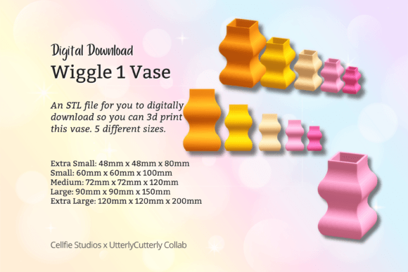 Wiggle Vase 1 STL File – Digital Download for 3D Printing Enthusiasts